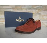 Tricker's Eu 43 UK 9 Scarpe con Lacci Basse Bourton Ciliegia Nuovo Origin.