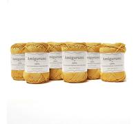 Tricot Cafè Amigurumi - 6 Gomitoli di Filato in Puro Cotone, Made in Italy - Ideale per Uncinetto e Ferri 3-4 per Bambole, Borse e Abbigliamento Leggero - Gomitolo 50gr (136m)(Senape 265, 6 Pezzi)