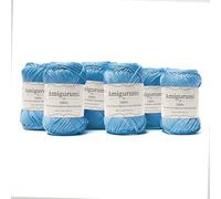 Tricot Cafè Amigurumi - 6 Gomitoli di Filato in Puro Cotone, Made in Italy - Ideale per Uncinetto e Ferri 3-4 per Bambole, Borse e Abbigliamento Leggero - Gomitolo 50gr (136m)(Turchese 174, 6 Pezzi)