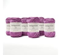 Tricot Cafè Amigurumi - 6 Gomitoli di Filato in Puro Cotone, Made in Italy - Ideale per Uncinetto e Ferri 3-4 per Bambole, Borse e Abbigliamento Leggero - Gomitolo 50gr (136m)(Ciclamino 3224, 6 Pezzi)