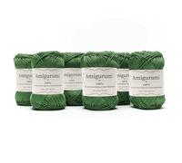 Tricot Cafè Amigurumi - 6 Gomitolo di Filato in Puro Cotone, Made in Italy - Ideale per Uncinetto e Ferri 3-4 per Bambole, Borse e Abbigliamento - Gomitoli 50gr (136m)(Verde Prato 462, 6 Pezzi)