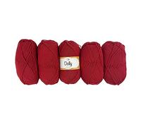 Tricot Cafè - Dolly Nuovo - Filato Pura Lana Merinos - Gomitolo per Ferri e Macchine da maglieria - Adatto per le mezze stagioni - Morbido e Soffice - Made in Italy - 5 pz/Rosso 66