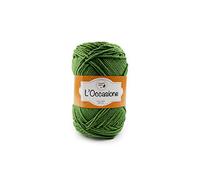 Tricot Cafè - L'Occasione - Gomitolo filato misto cotone e acrilico per lavori a maglia leggero morbido traspirante per Ferri/uncinetto: 4.00/4.50 Verde Prato 20 1pz 100 gr