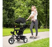 Tricycle 5en1, Enfants évolutif,4 en 1 Vélo Enfant avec Siège Réversible et Roues, Tricycle Pliable avec Pare-Soleil,pour Les Enfants de 1 à 5 Ans (4 en 1-noir)