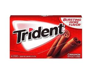 Trident Gomma senza zucchero - Cannella 14 BASTONCINI ROSSI - CONFEZIONE DA 12