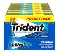 Trident Original Flavor - Gomme da masticare senza zucchero, 6 buste da 28 pezzi (168 pezzi totali)