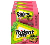 Trident Vibes SOUR Patch Kids - Gomma da masticare senza zucchero, 6 bottiglie da 40 pezzi (240 pezzi)