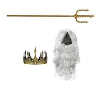 Tridente Cosplay Dorato in ABS Assemblaggio senza Attrezzi | Accessori Scenici per Adulti, Design Mitologico, Impugnatura Sicura, per Costumi e Spettacoli Teatrali