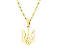 Tridente Ucraino Collana Con Ciondolo Ucraina - Collana Con Ciondolo Stemma Bandiera Ciondolo Simboli Ucraini Girocollo,Regalo Patriottico Gioielli Souvenir Ucraini,Giallo,50 Cm O 19,7 Pollici