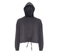 TriDri - Felpa corta in vita oversize con cappuccio - Donna (RW6548)