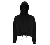 TriDri - Felpa corta in vita oversize con cappuccio - Donna (RW6548)