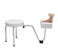 TRIEBAN Sgabello per la cura dei piedi con poggiapiedi, 2 in 1, pedicure, poggiapiedi regolabile, in PVC, per Nail Tech Spa Beauty Salon Studio Equipment Supplies (bianco)