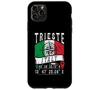 Trieste Italia Bandiera Italia Coordinate GPS Di Trieste Custodia per iPhone 11 Pro Max