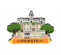 Trieste Italia, calamita da frigorifero 3D classica in legno per frigorifero, punto di riferimento, artigianato fatto a mano, souvenir da viaggio, decorazione da collezione -721
