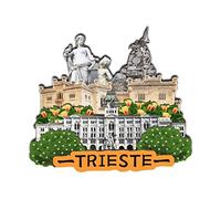 Trieste Italia, calamita da frigorifero 3D classica in legno per frigorifero, punto di riferimento, fatto a mano, souvenir da viaggio, decorazione da collezione -722