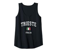 Trieste Italia Italia Vintage Atletica Sport Design Canotta, Donna, Nero, L