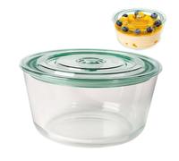 Trifle Bowl, Clear Glass Salad Bowl, Dessert Fruit Serving Dish With Lid