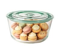 Trifle Bowl | Clear Glass Salad Dessert Fruit Serving Dish With Lid | Salad