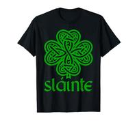 Trifoglio Verde Slainte Green St Patrick's Day T Celtic Knot Clover Maglietta con Stampa Grafica Economica