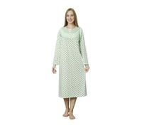 TRIFOLIUM Camiciola da Donna con Bottoni in Cotone Turco 100% a Maniche Lunghe con Rifiniture Floreali Menta Fabbrica XXXL IT 52-54 (NT7010L-XXXL-GN)