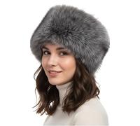 TRIFOLIUM Cappello Invernale Femminile - Caldo e Stiloso, Stile Russo Cosačes Argento Lungo Sintetico Etichetta di Fabbrica S (HT6386-S-GY-Fox)