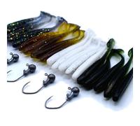 trifyd ® - Esca morbida per trota shad da 5 cm, confezione da 20 esche da pesca + 5 teste piombate