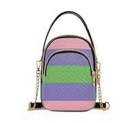 Trigender Pride Flag Identità sessuale Borsa a tracolla singola da donna divertente cinturino a catena portafoglio borsa per telefono borsa trapuntata con cerniera borsa a tracolla tote