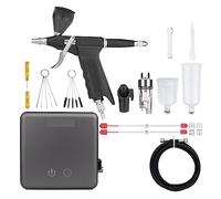 Trigger Air Control GunSide Feed Aerografo con kit compressore di arresto automatico for auto/carrozzeria torta Precisione Senza Sforzo Spruzzo Uniforme(NCT-24GYW116B S1)