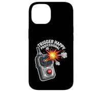 Trigger Happy Professional Funny Remote Fire Button Custodia per iPhone 14