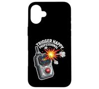 Trigger Happy Professional Funny Remote Fire Button Custodia per iPhone 16 Plus