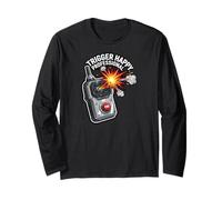 Trigger Happy Professional Funny Remote Fire Button Maglia a Manica