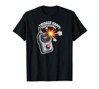 Trigger Happy Professional Funny Remote Fire Button Maglietta