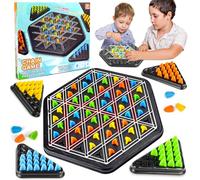 Triggle Gioco da Tavola, Gioco da Tavola per Due, Triggle Game, Triggle Gioco da Tavola con Elastici, Triangolo a Catena Gioco da Tavolo, Perfetti per Feste in Famiglia