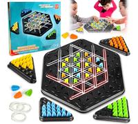 Trigglegame, Gioco Con Elastici e Triangoli, Triggle Gioco Tavola Con Elastici, Gioco del Triangolo a Catena, Classico Gioco da Tavolo Strategico da Collezione per Bambini, Adulti, Festa in Famiglia