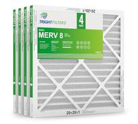 TRIGHTFILTERS MERV 8 filtri dell'aria pieghettati antipolvere di ricambio per condizionatore d'aria HVAC AC 20 x 20 x 1, confezione da 4, durevole e leggero