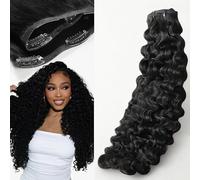 TRIIPPY Extension per capelli con clip, 110 g, 6 pezzi, capelli ricci birmani senza cuciture, 100% veri capelli umani cambogiani, triplicano la durata di vita rispetto ai normali capelli vergini (45,7