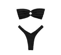 Trikini da donna strutturato con perizoma e slip - Bikini con ferretto, Wd19448d1, M