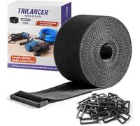 Trilancer Cinghie Resistenti 5m x 7,5cm con 10 Fibbia - Regolabili, Tagliabili su Misura, Riutilizzabili per Cavi, Tubi, Biciclette, Bagagli, Campeggio, Pannelli o Recinzioni