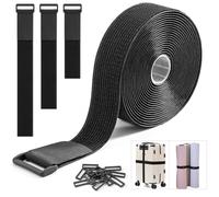 Trilancer Cinghie Resistenti Fascette Cavi Cinghia a Gancio e Cappio 3.8cm x 5m con 15 Fibbie - Regolabili, Tagliabili a Misura, Cinghie Riutilizzabili per Fissare Cavi, Tubazioni, Tubi e Molto Altro