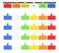 Trilancer Etichette per Cavi di Grandi Dimensioni, per Organizzare i Cavi e Distinguerli, Etichette e Tag Multicolore per Fili, Riutilizzabili - 24 PZ