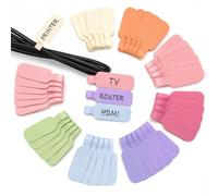 Trilancer Etichette per Cavi di Grandi Dimensioni, per Organizzare i Cavi e Distinguerli, Etichette e Tag in Colori Pastello per Fili, Scrivibili, Riutilizzabili, per Casa e Ufficio - 35 Pezzi