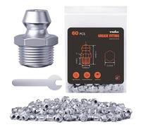 TRILINK Ingrassatori Testine M10, Ingrassatore Metrici con Angoli Dritti, Kit di Ingrassatori con Chiave - Ideale per Veicoli Automobilistici, Agricoli e Macchinari Industriali (60 Pezzi)