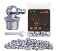 TRILINK Ingrassatori Testine M10, Ingrassatore Metrici con Angolo di 90 Gradi, Kit di Ingrassatori con Chiave - Ideale per Veicoli Automobilistici, Agricoli e Macchinari Industriali (40 Pezzi)