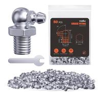 TRILINK Ingrassatori Testine M6, Ingrassatore Metrici con Angolo di 90 Gradi, Kit di Ingrassatori con Chiave - Ideale per Veicoli Automobilistici, Agricoli e Macchinari Industriali (50 Pezzi)