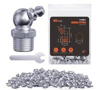 TRILINK Ingrassatori Testine M8, Ingrassatore Metrici con Angolo di 45 Gradi, Kit di Ingrassatori con Chiave - Ideale per Veicoli Automobilistici, Agricoli e Macchinari Industriali (40 Pezzi)