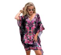 Trillion London - Maxi abito da donna in viscosa di cotone, copricostume da spiaggia | Bikini e copricostume da bagno | abbigliamento da casa per le vacanze | dalla 38 alla 46