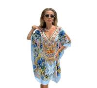 Trillion London - Maxi abito da donna in viscosa di cotone, copricostume da spiaggia | Bikini e copricostume da bagno | abbigliamento da casa per le vacanze | dalla 38 alla 46
