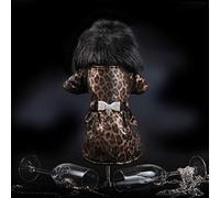 Trilly Tutti Brilli Kelly Cappotto Ecopelle Animaliere con Spilla/Fiocco in Strass Maculato, XXS - 1 Prodotto