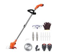 Trimage Wacker e erba elettrica senza fili 20 V 2 in 1, mangiatore Erbe Erbe a Batteria leggera con 2,0 h Li-ION, 0,08 "Auto-Line Doppia Linea, per Bordo Prato, Yards, Arancione