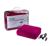 Trimate Coperta riscaldante per auto elettrica in peluche con 3 impostazioni di calore, spegnimento automatico, lavabile, 55 x 40, si inserisce in auto 12 V e camion 24 V OuGreat per la stagione fredda, tailgating, kit di emergenza, rosso